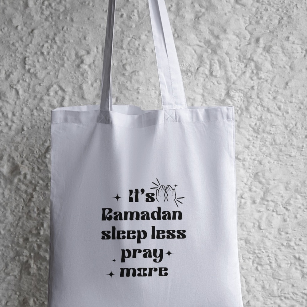 White Tote Bag with Ramadan Print